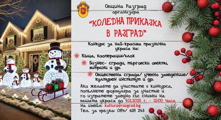 Започва конкурсът за най-красива коледна украса